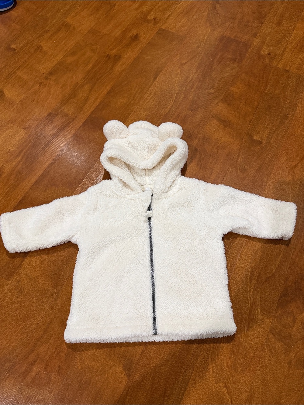 Hanna Andersson Cream Teddy Hooded Jacket with Bear Ears